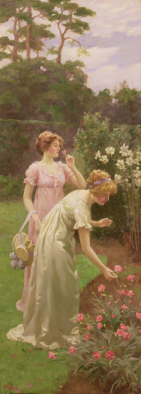 Deux dames cueillant des fleurs - Charles Haigh Wood