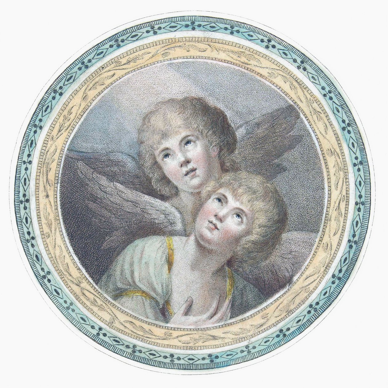 Deux chérubins. Deux anges. - Charles Howard Hodges