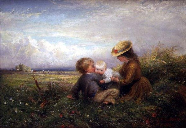 Enfants dans un champ - Charles James Lewis