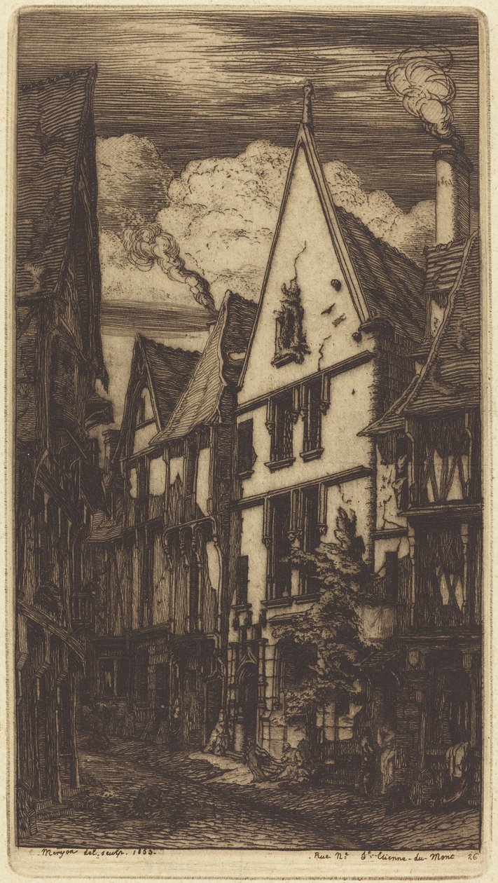 La Rue des Toiles, à Bourges - Charles Meryon