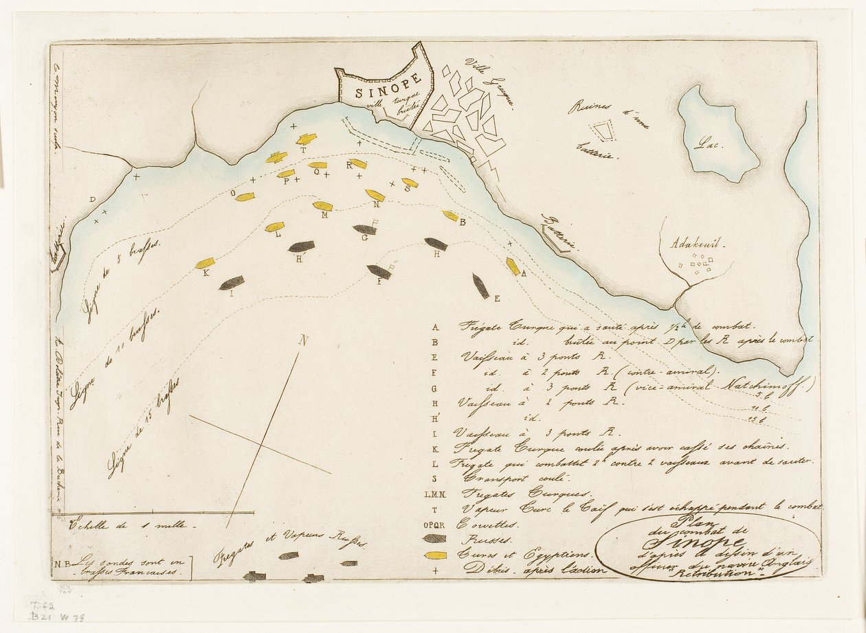 Plan de la bataille de Sinope - Charles Meryon
