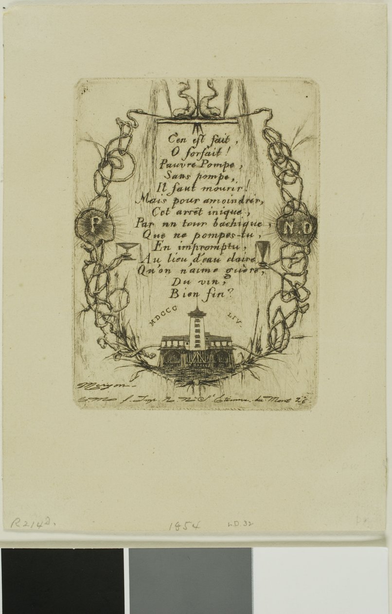 Pompe Notre-Dame, Paris, petite assiette - Charles Meryon