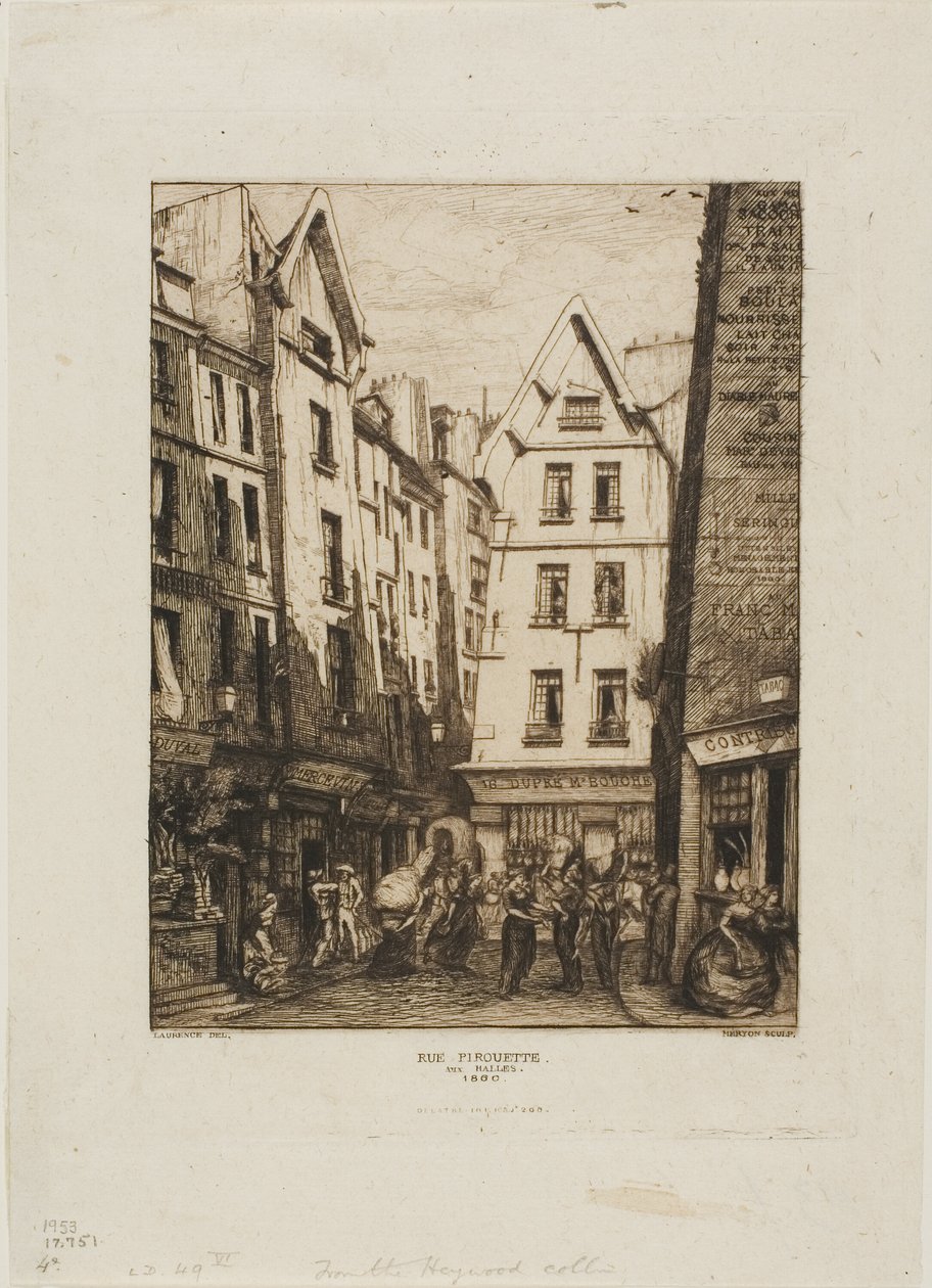 Rue Pirouette aux Halles, Paris - Charles Meryon