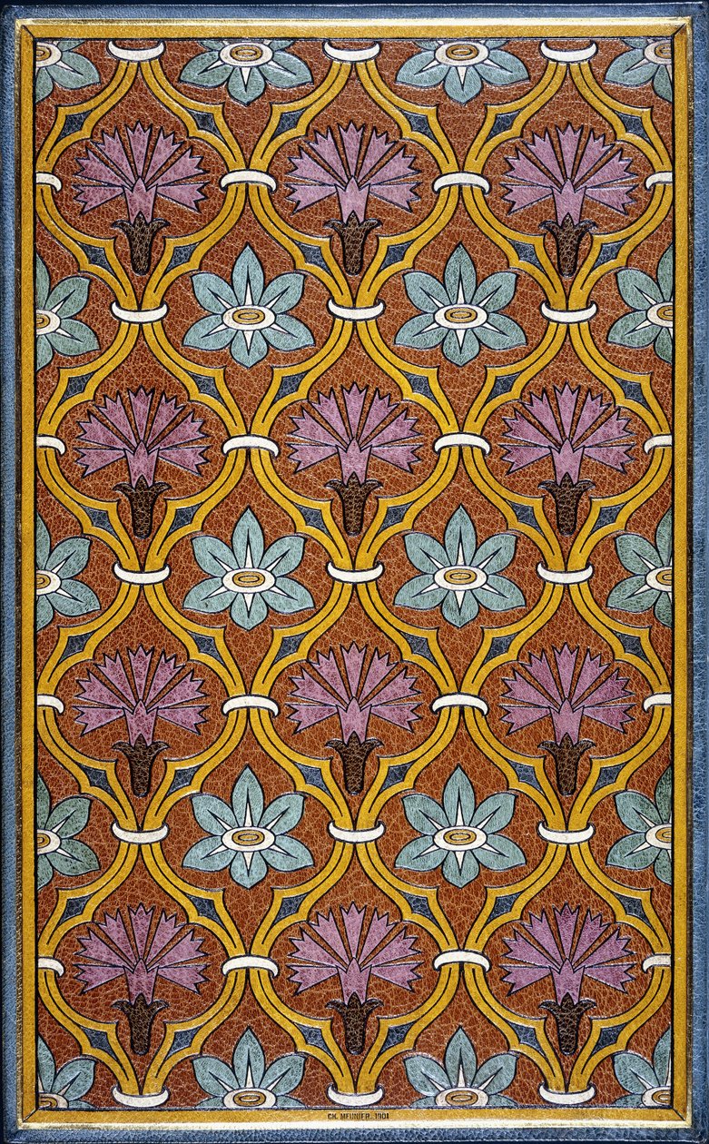 Couverture intérieure avec motif floral - Charles Meunier