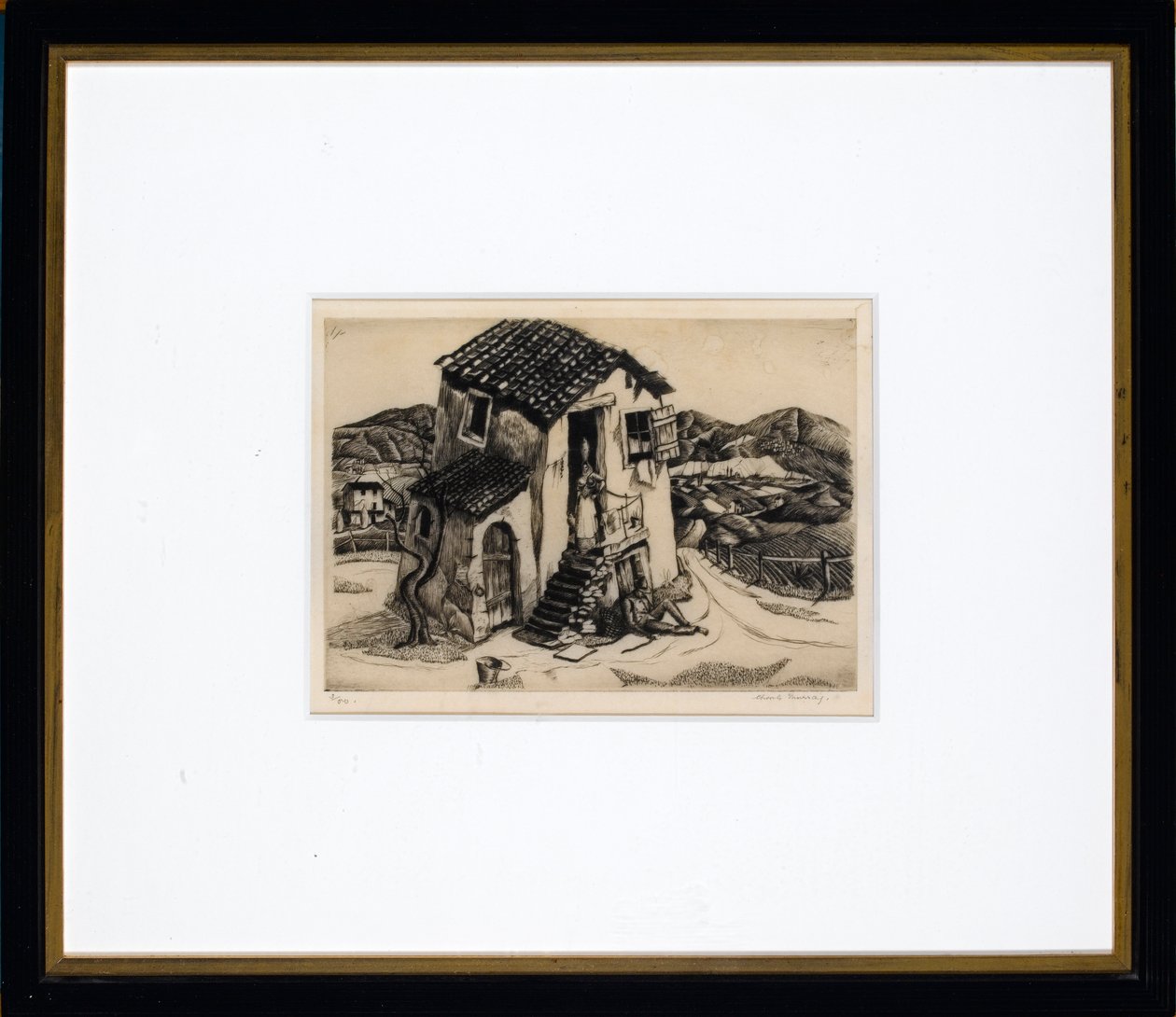 Habitation italienne (gravure) - Charles Murray