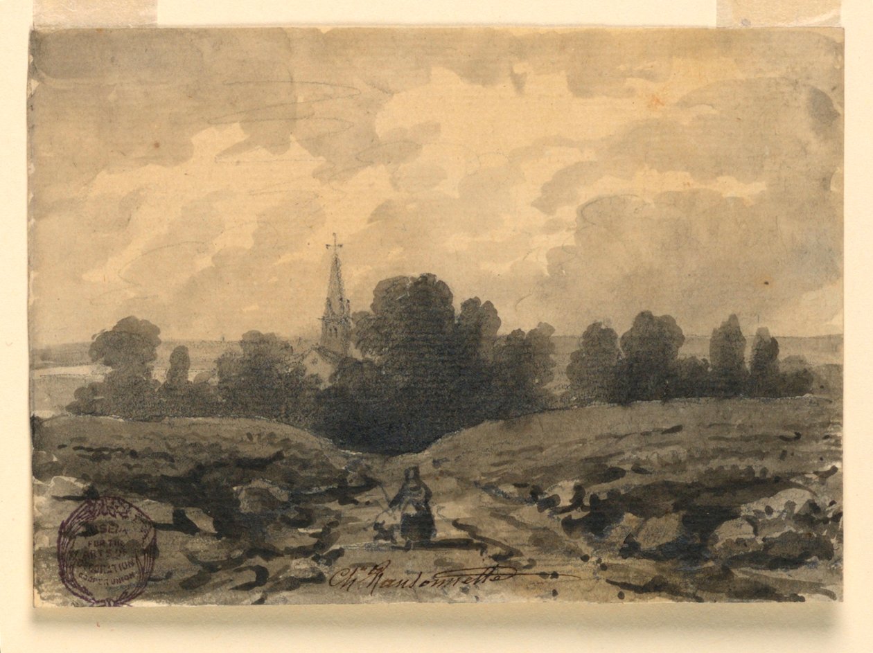 Sur une route de campagne - Charles Nicolas Ransonnette
