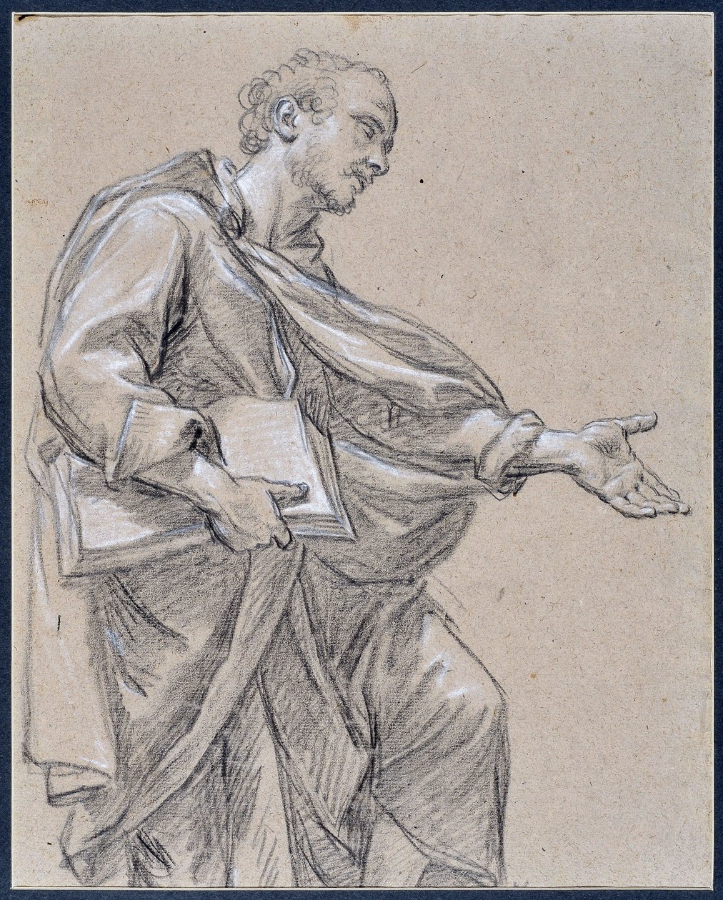 Figure drapée tenant un livre - Charles Parrocel