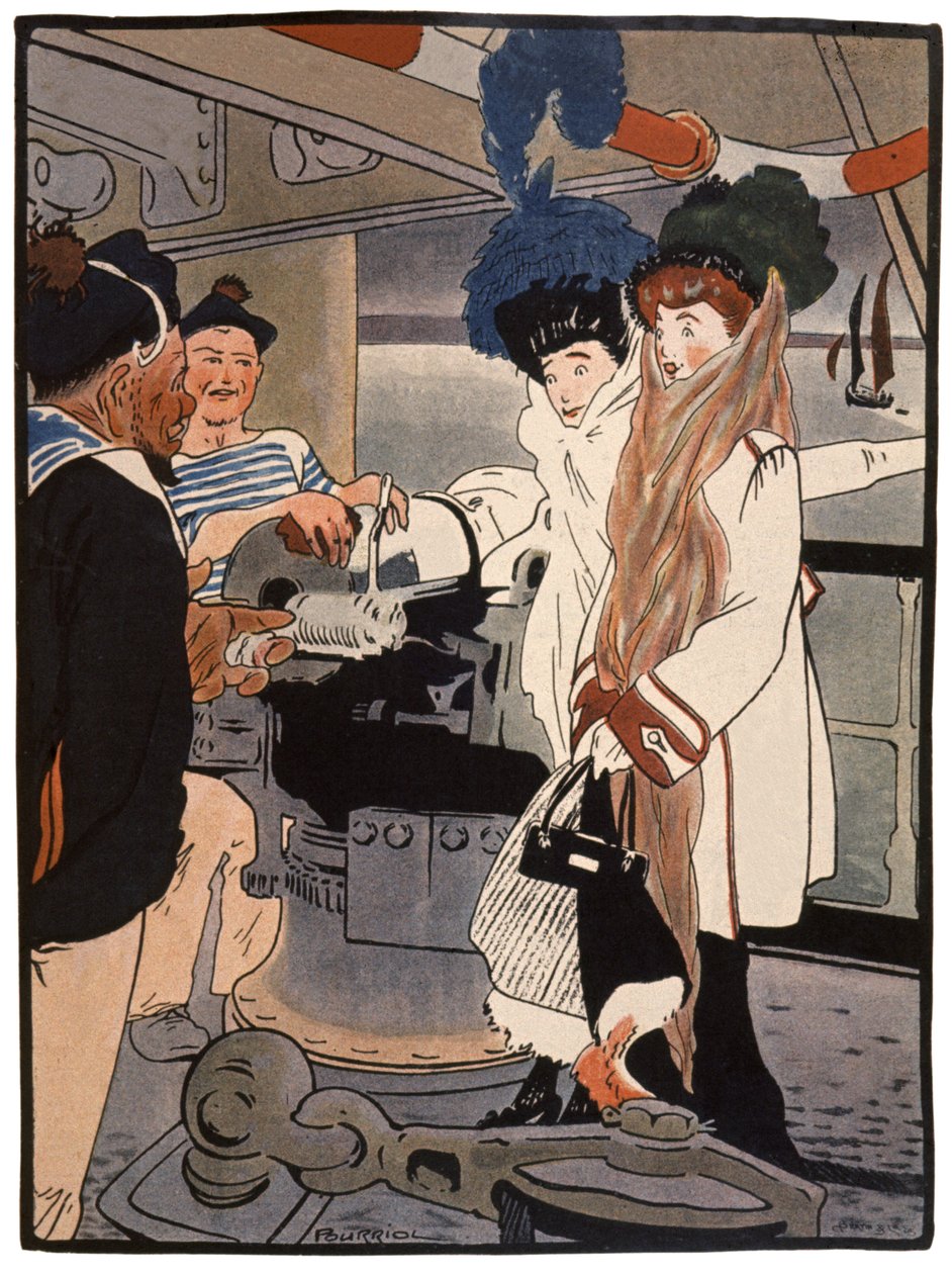 Navire de guerre, c.1900 (impression) - Charles Pourriol