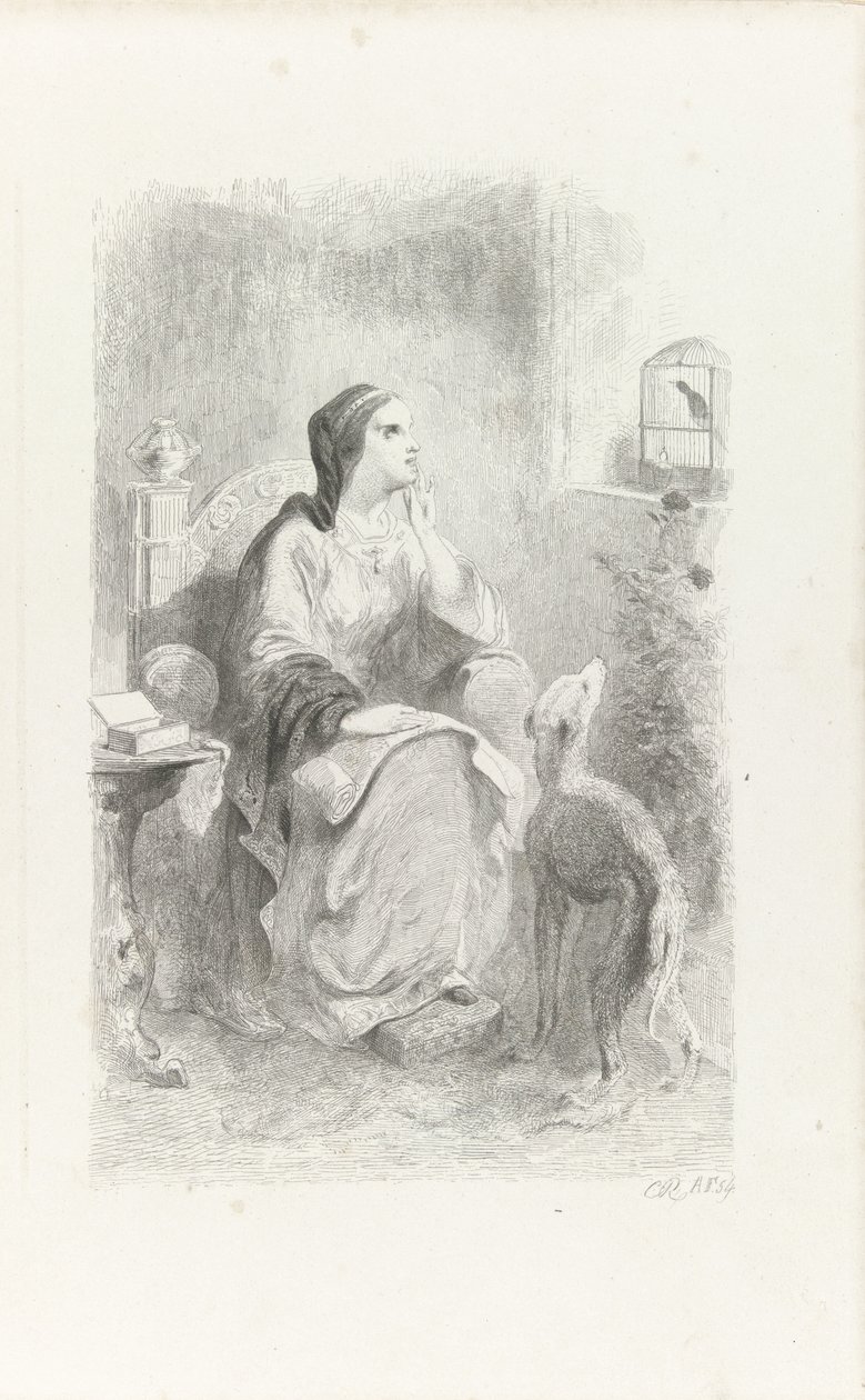 Hélène regardant par une fenêtre - Charles Rochussen