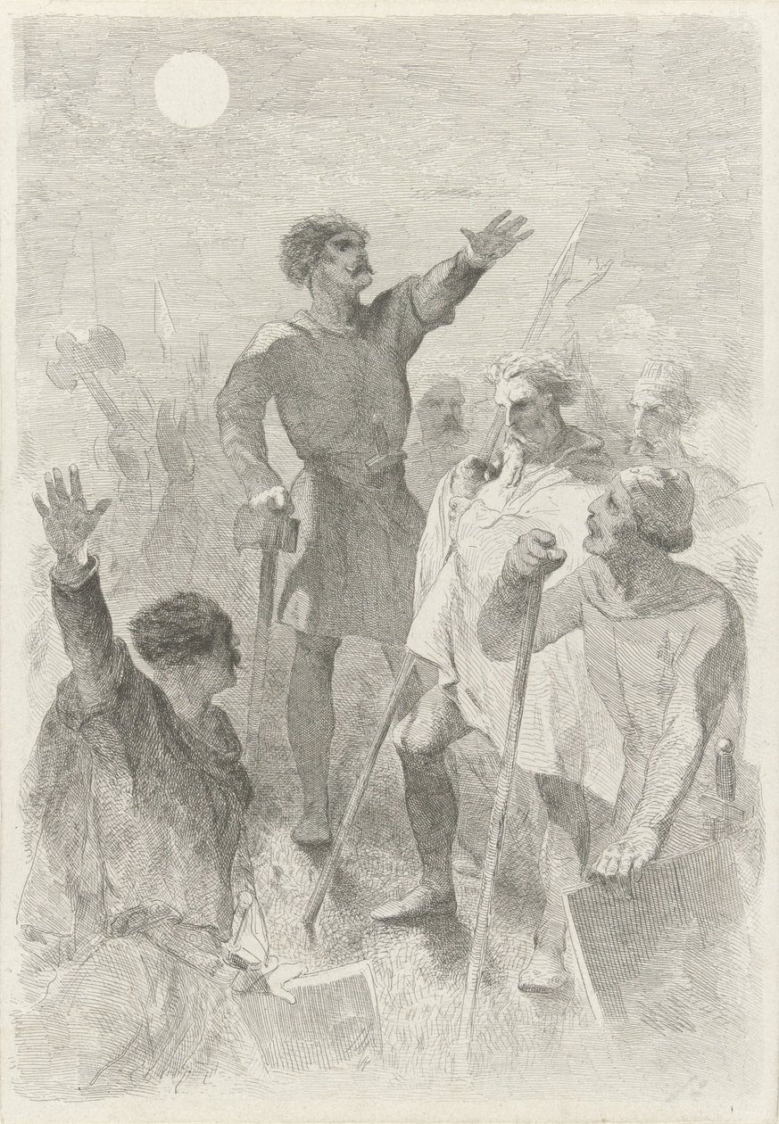 Wilfried entouré de ses guerriers - Charles Rochussen