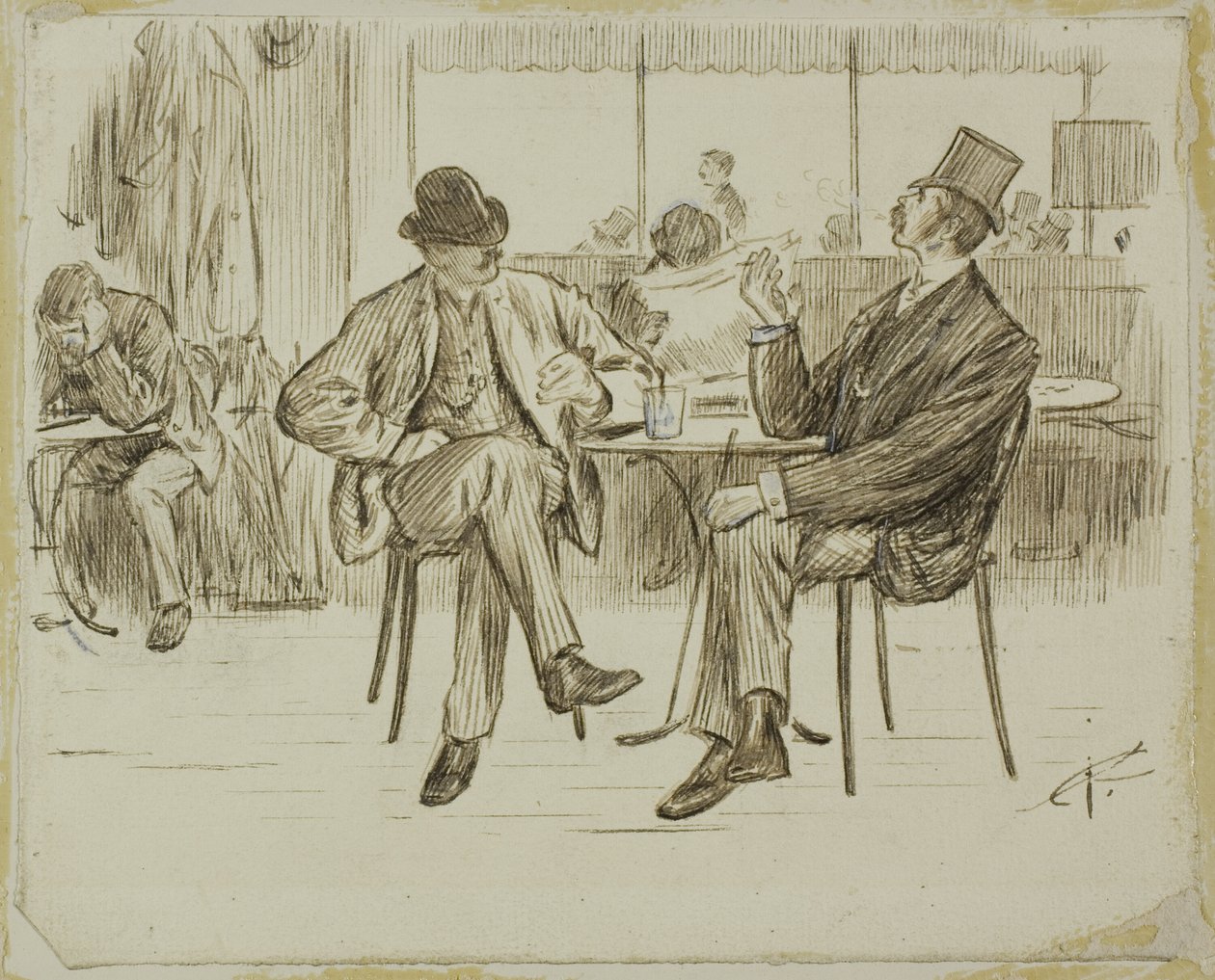 Scène de café - Charles Samuel Keene