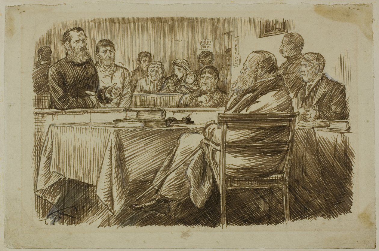 Scène de cour - Charles Samuel Keene