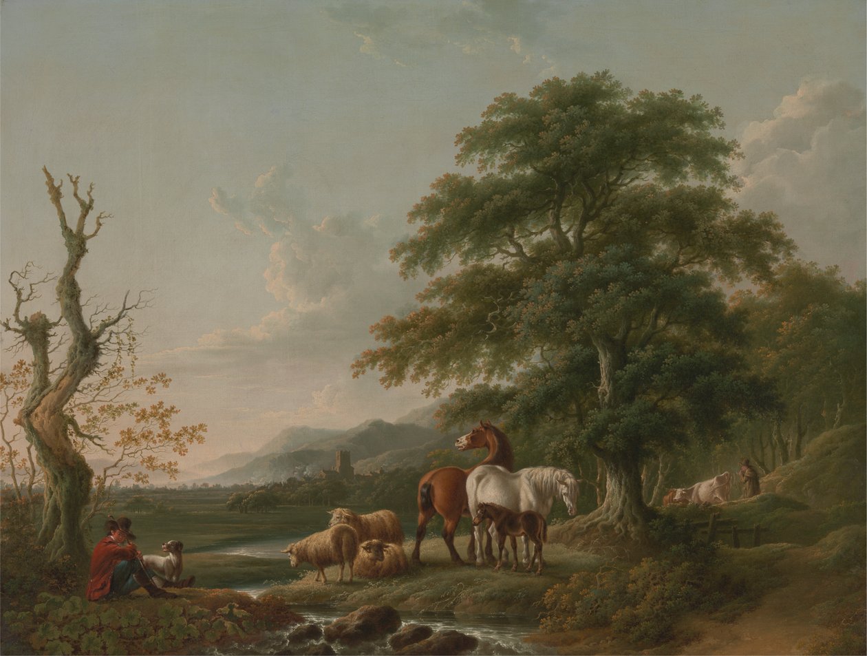Paysage avec un berger - Charles Towne