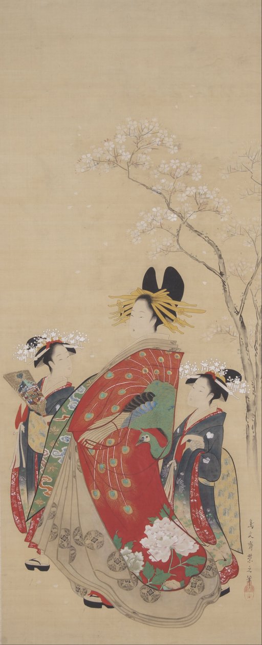 Beauté sous les cerisiers en fleurs - Chobunsai Eishi