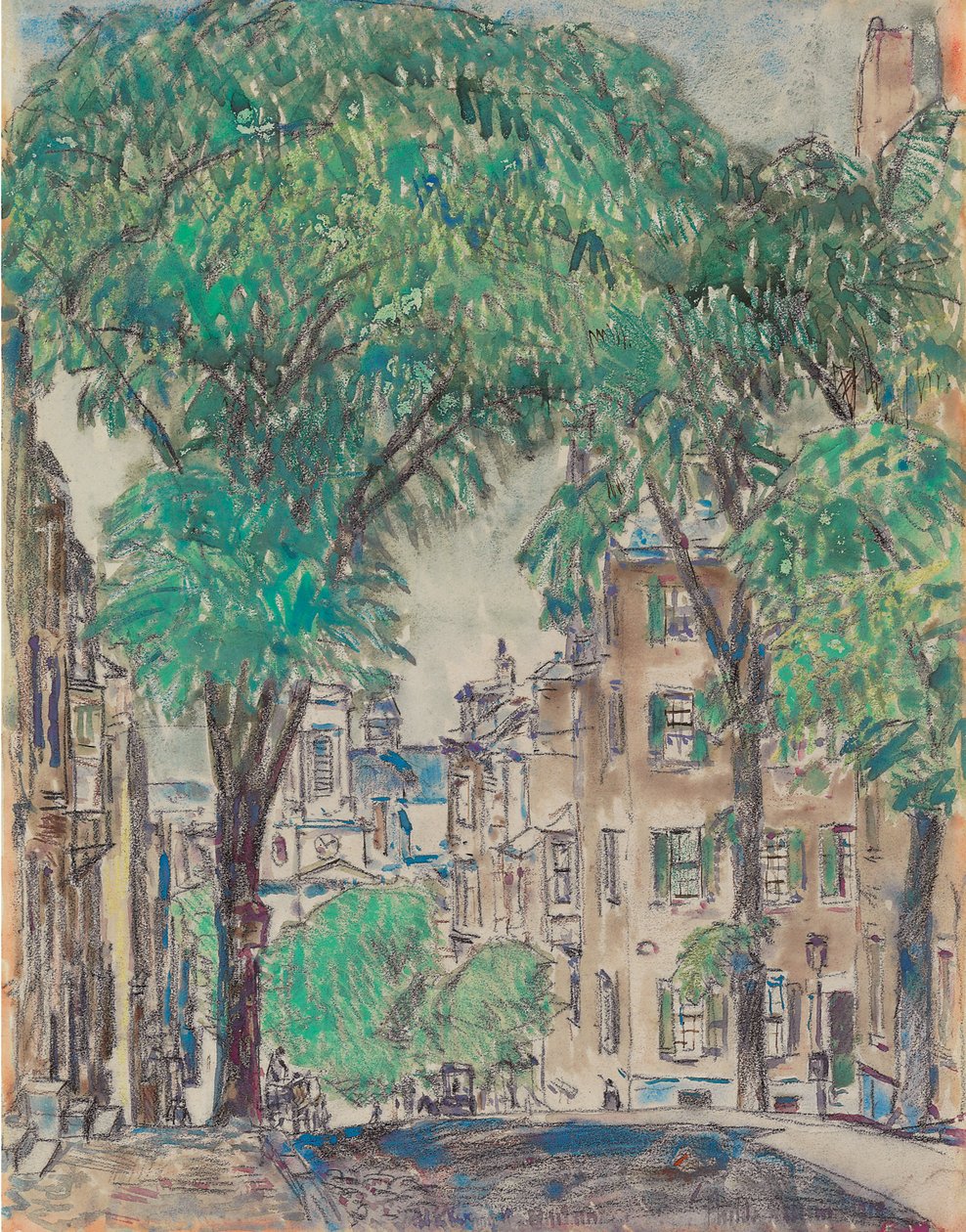 Rue Mount Vernon, Boston - Childe Frederick Hassam