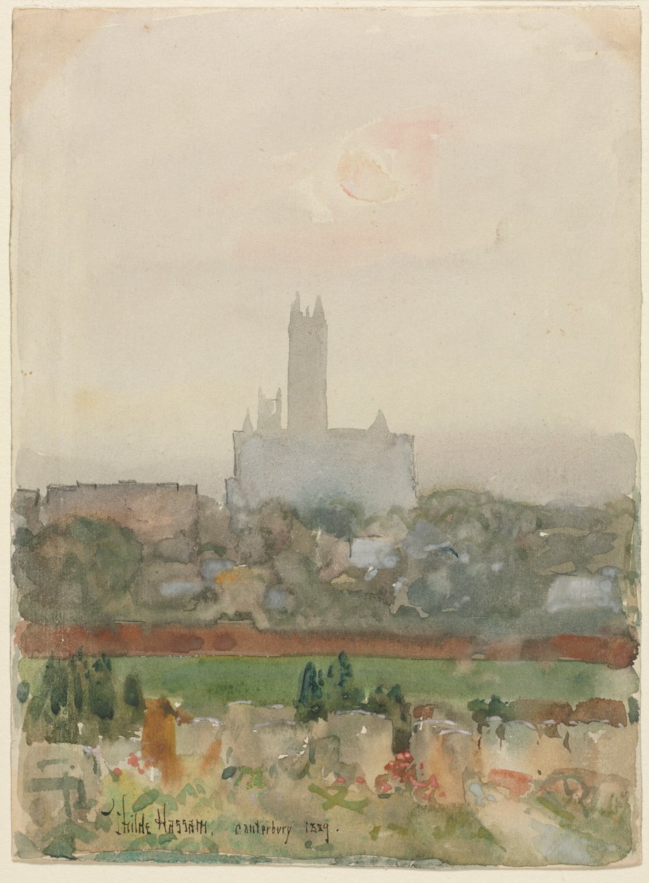 Cathédrale de Canterbury recto, 1889 - Childe Hassam