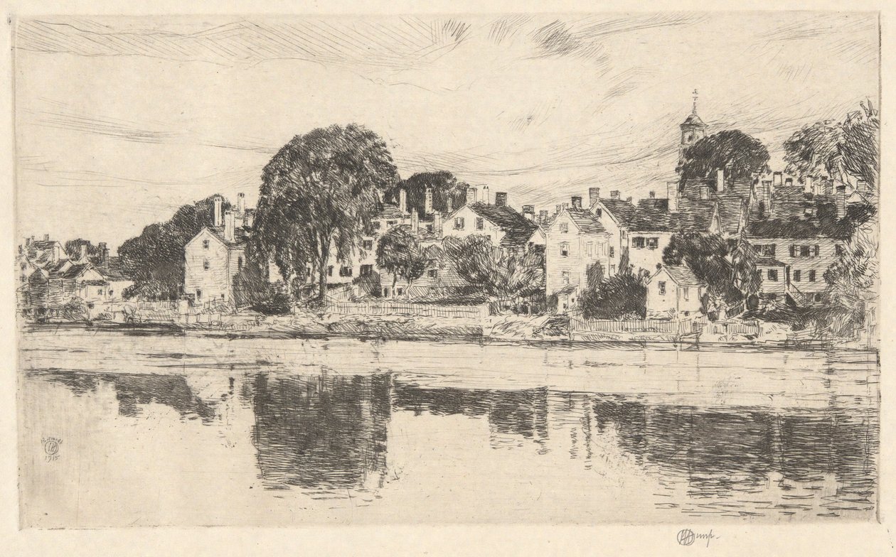 Cheminées, Portsmouth, 1915 - Childe Hassam