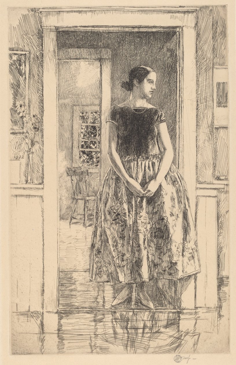 Fille en robe moderne - Childe Hassam