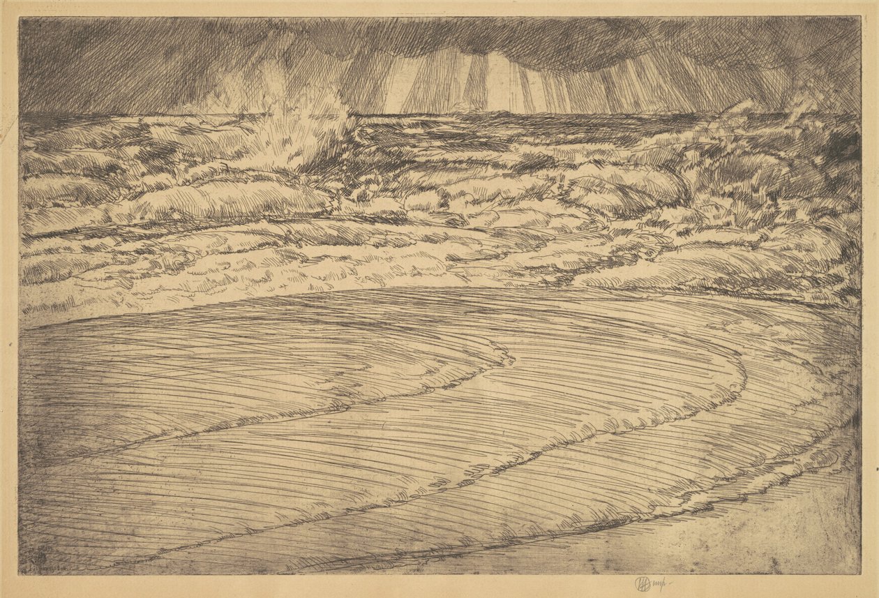Forte houle, marée haute, Easthampton - Childe Hassam