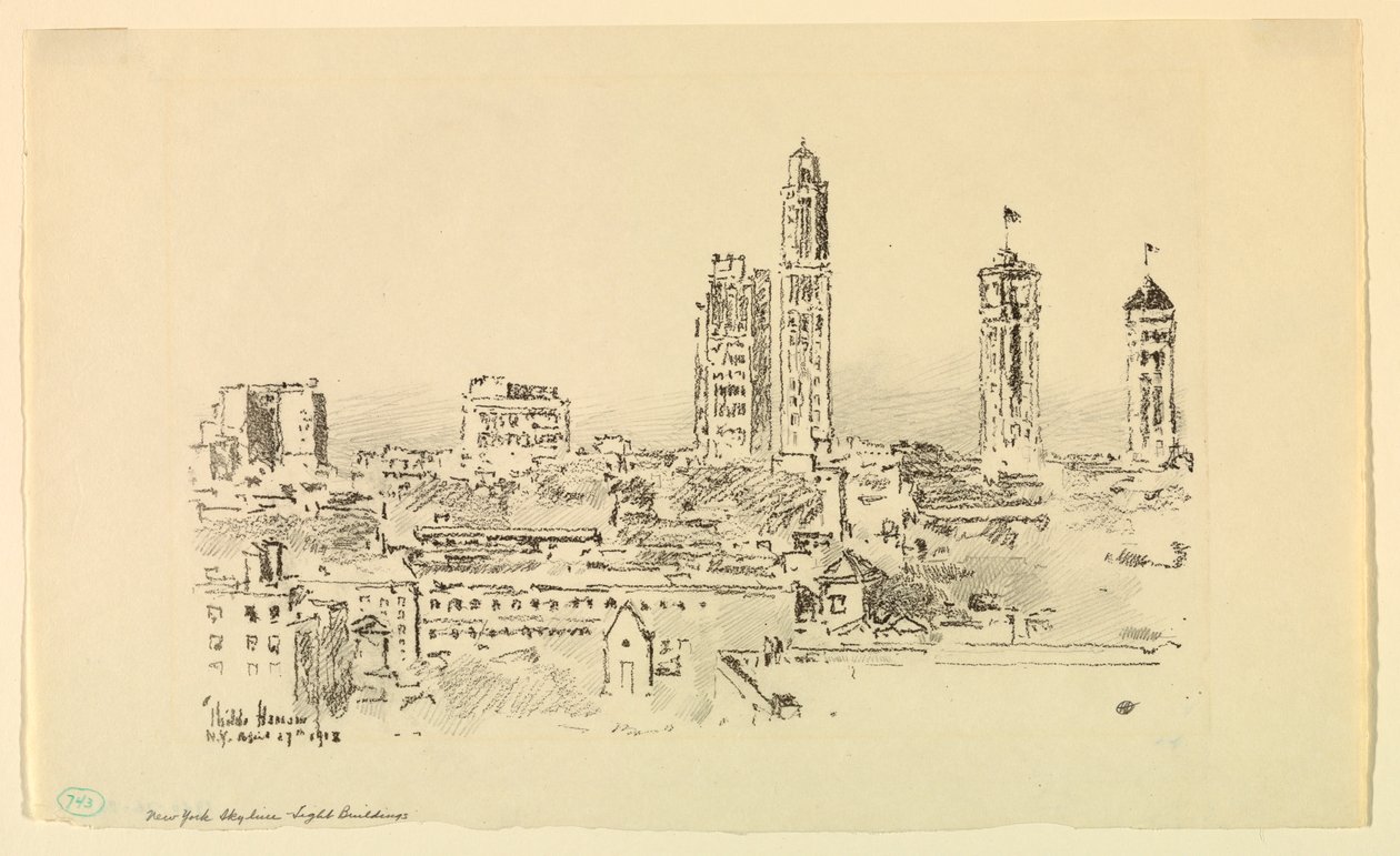 Skyline de New York – Bâtiments lumineux - Childe Hassam