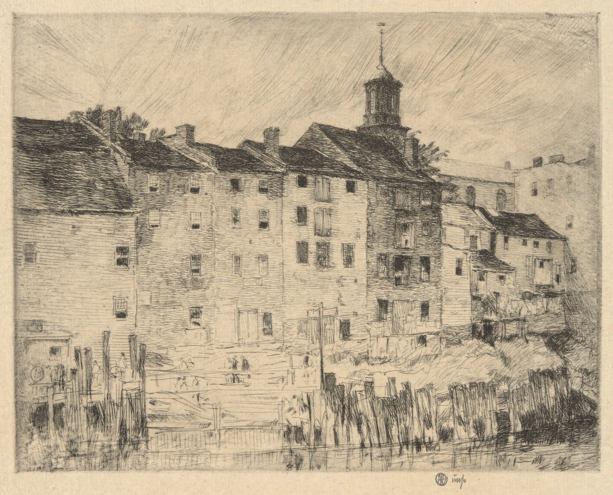 Vieux entrepôts, Portsmouth - Childe Hassam