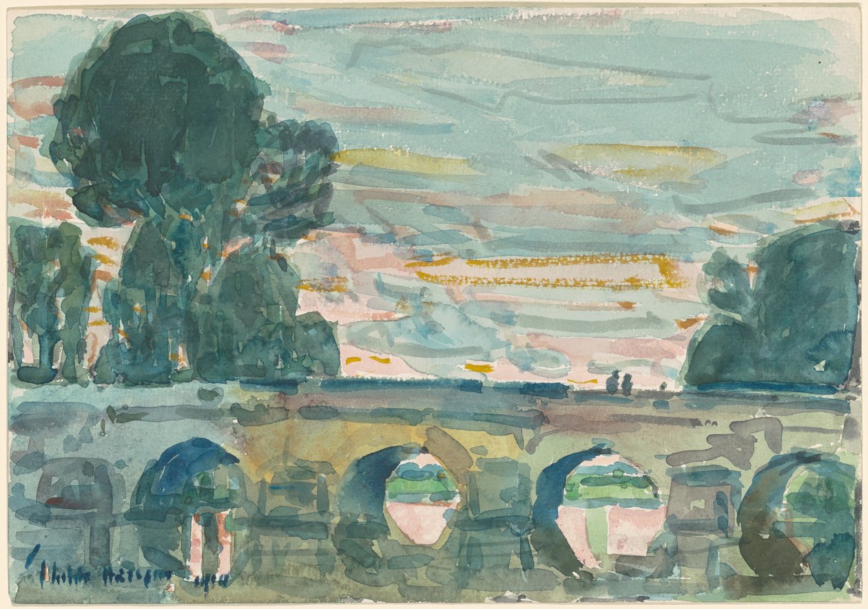 Le pont à Grez - Childe Hassam