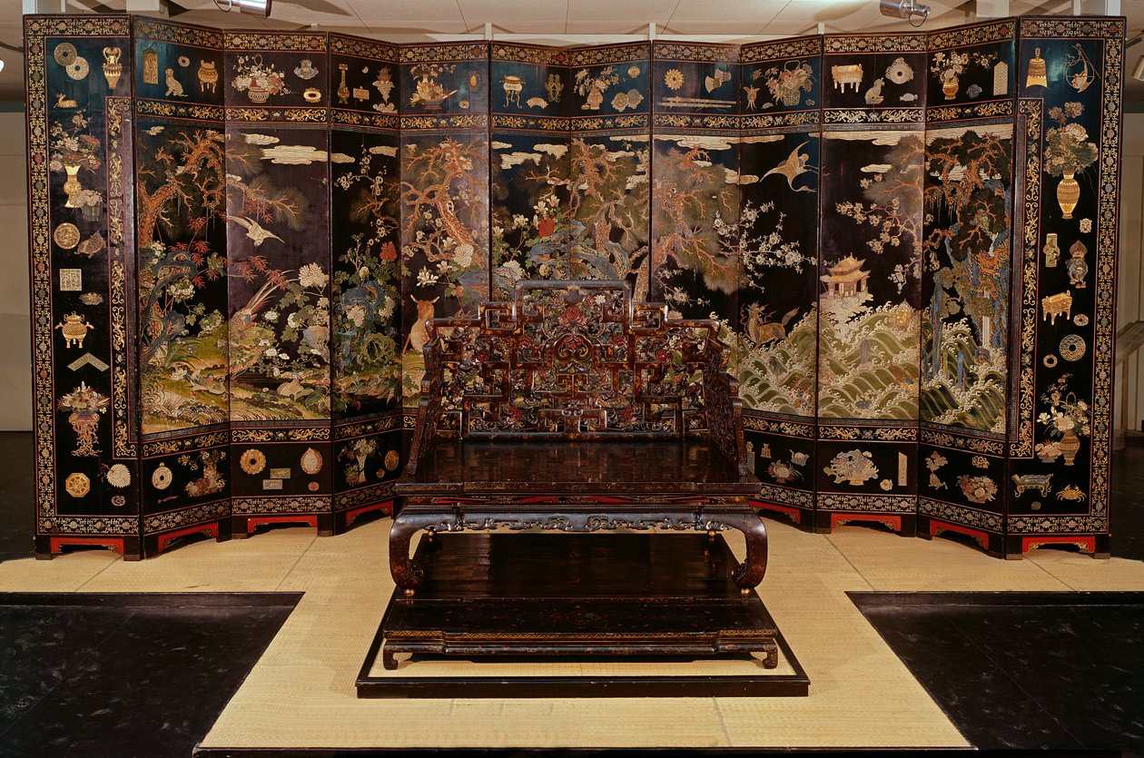 Paravent (laque peint) - Chinese School