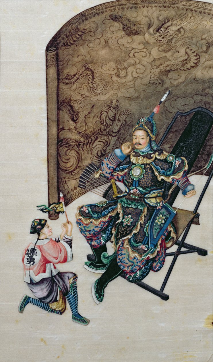 Guerrier assis avec un soldat - Chinese School