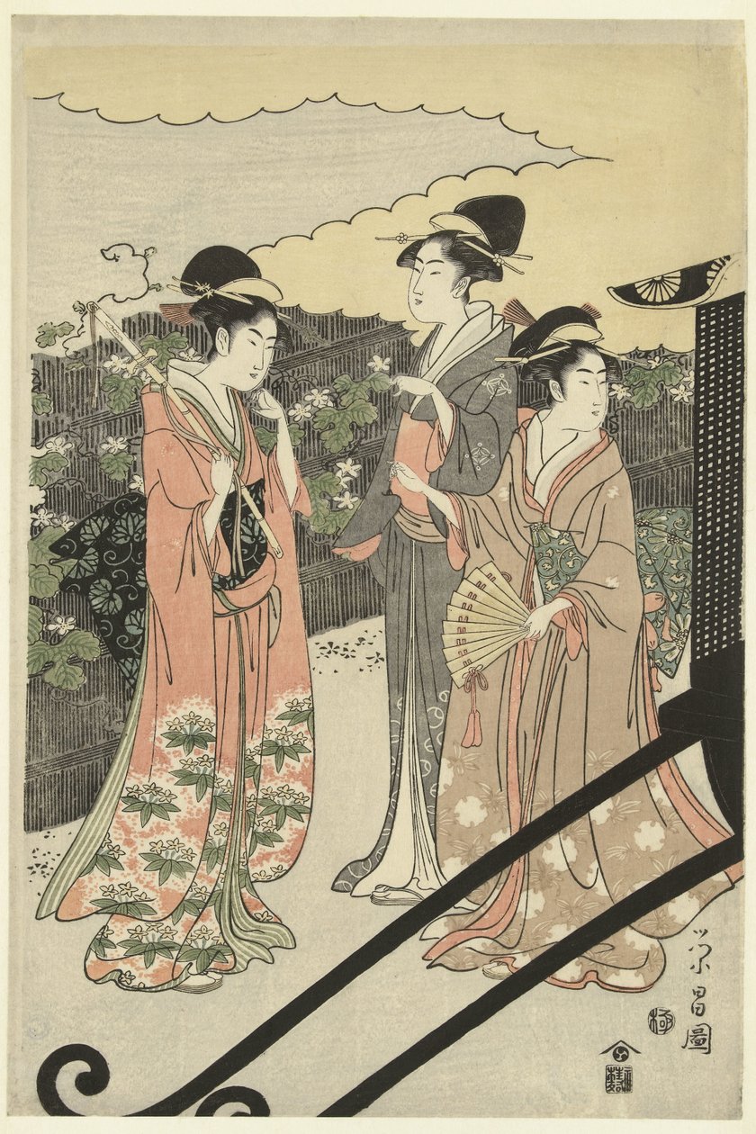 Prince Genji et Yugao - Chokosai Eisho