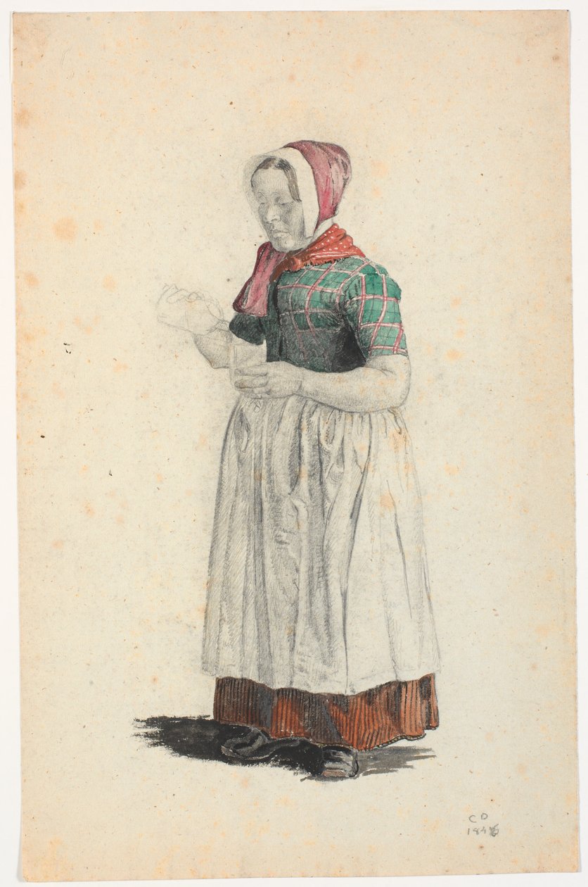 Femme paysanne debout versant dans un verre - Christen Dalsgaard