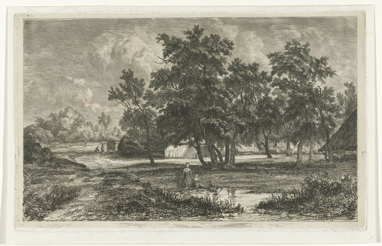 Paysage avec ferme entre les arbres - Christiaan Immerzeel
