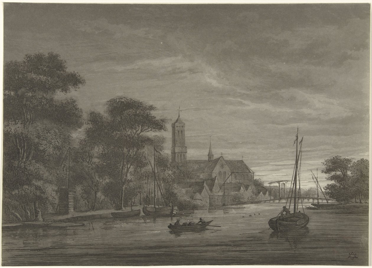 Paysage nocturne avec vue sur un village - Christiaan Josi