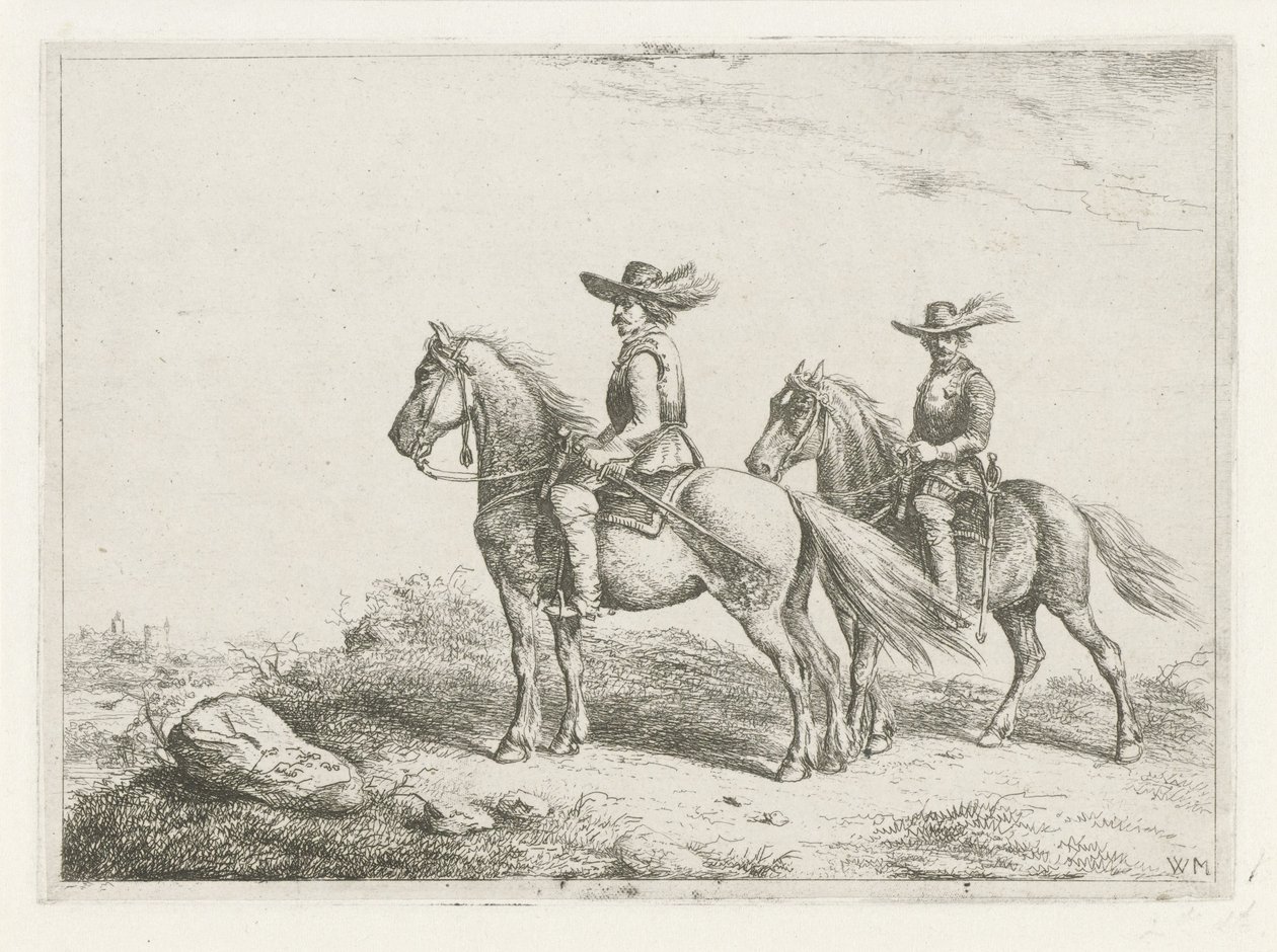Deux cavaliers en reconnaissance - Christiaan Wilhelmus Moorrees