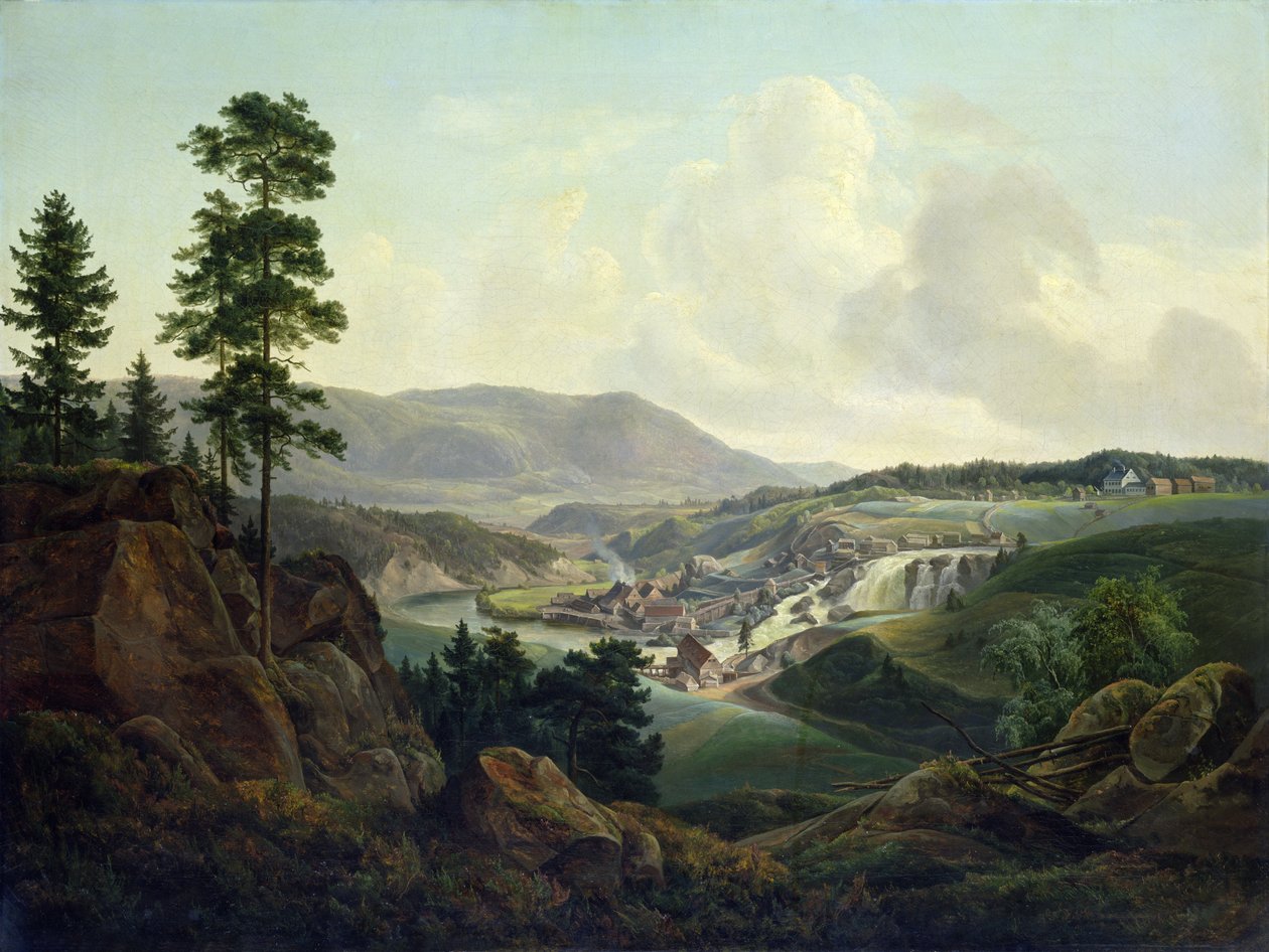 Scierie en Norvège, 1827 - Christian Ernst Bernhard Morgenstern