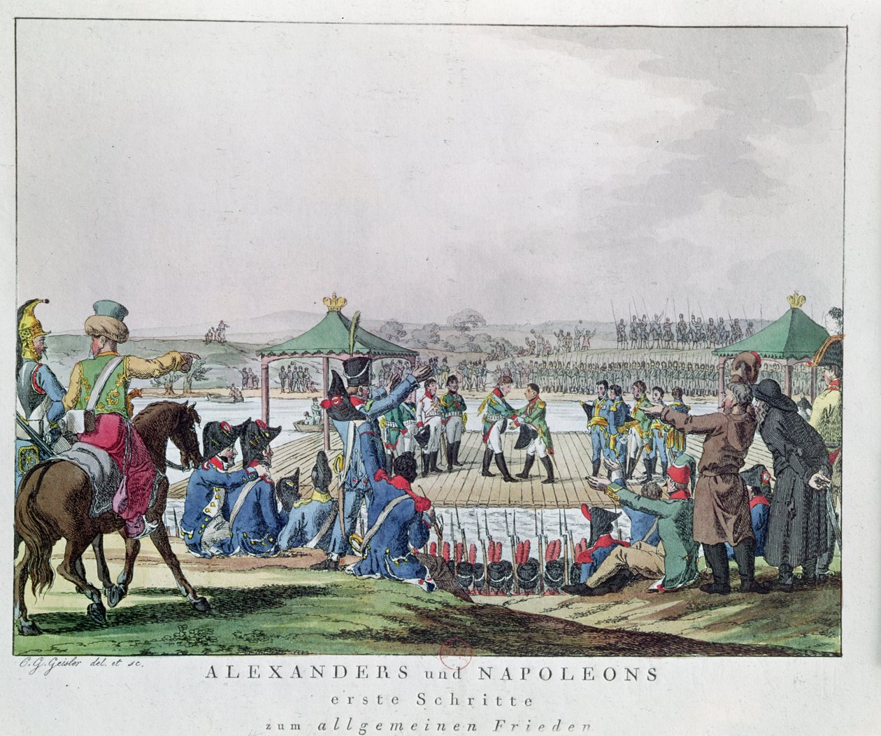 Alexandre Ier et Napoléon font les premiers pas vers un état de paix général, 26 juin 1807 - Christian Gottfried Geissler