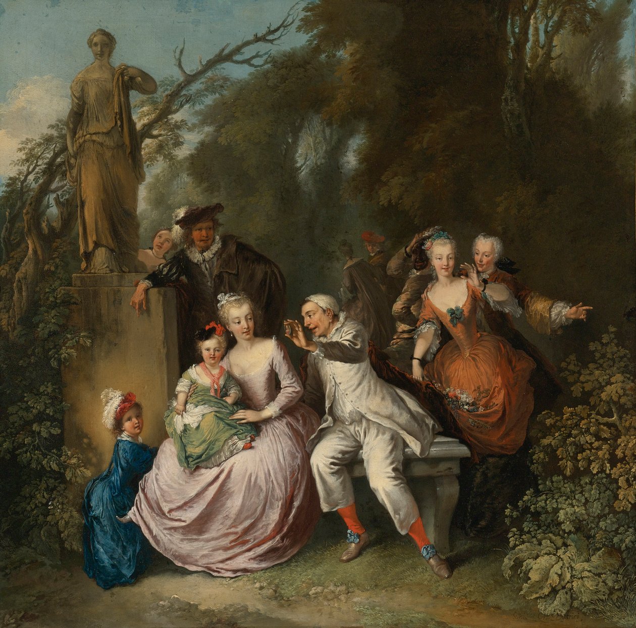 Une représentation comique dans un parc - Christian Wilhelm Ernst Dietrich