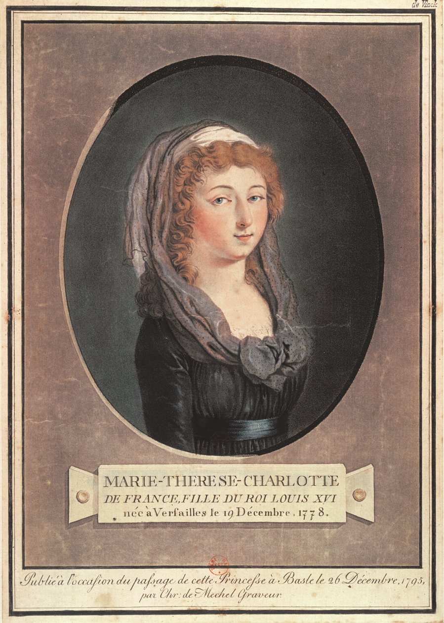 Marie-Thérèse-Charlotte de France (1778-1851) à dix-sept ans - Christian von Mechel