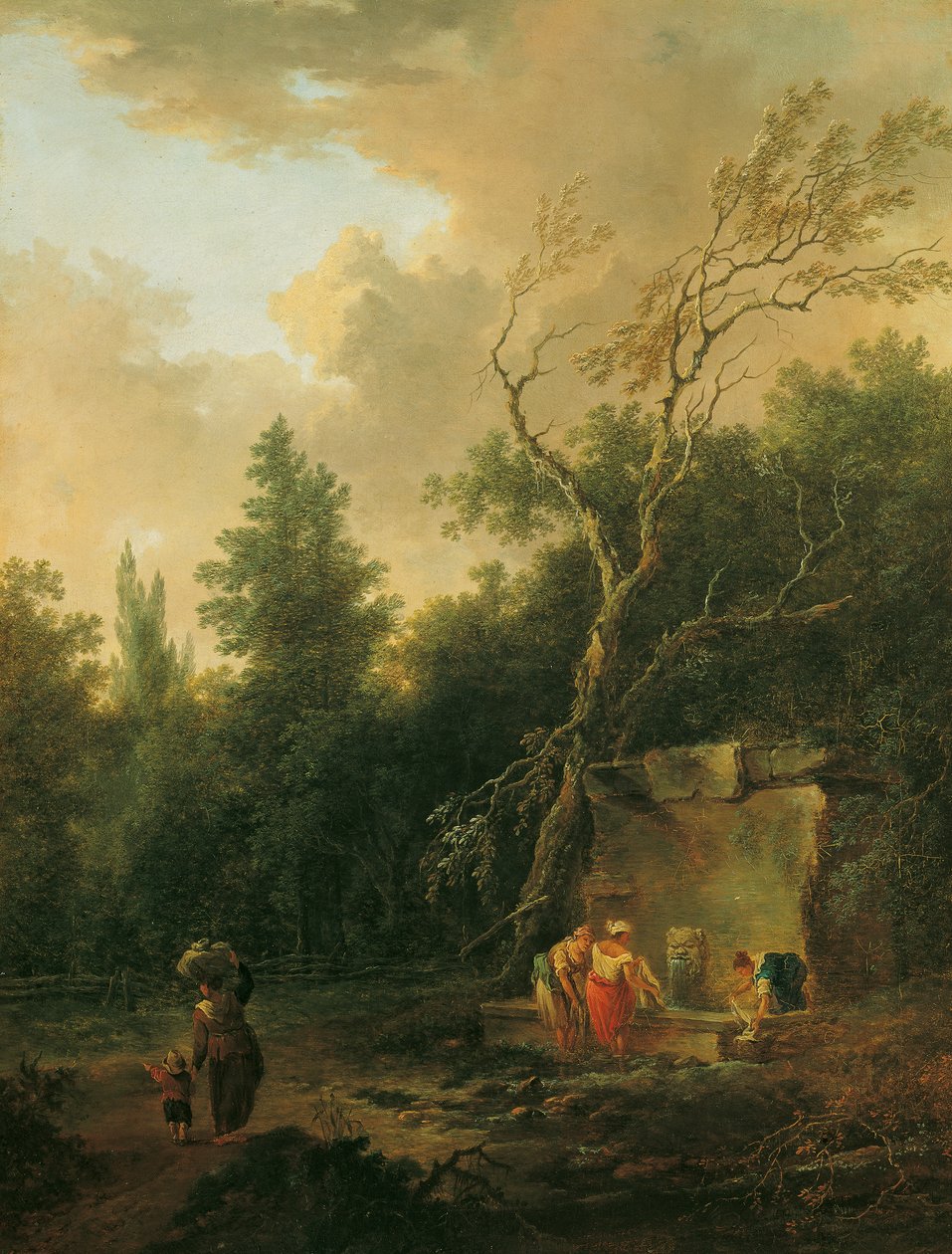 Paysage avec fontaine - Christian Hilfgott Brand