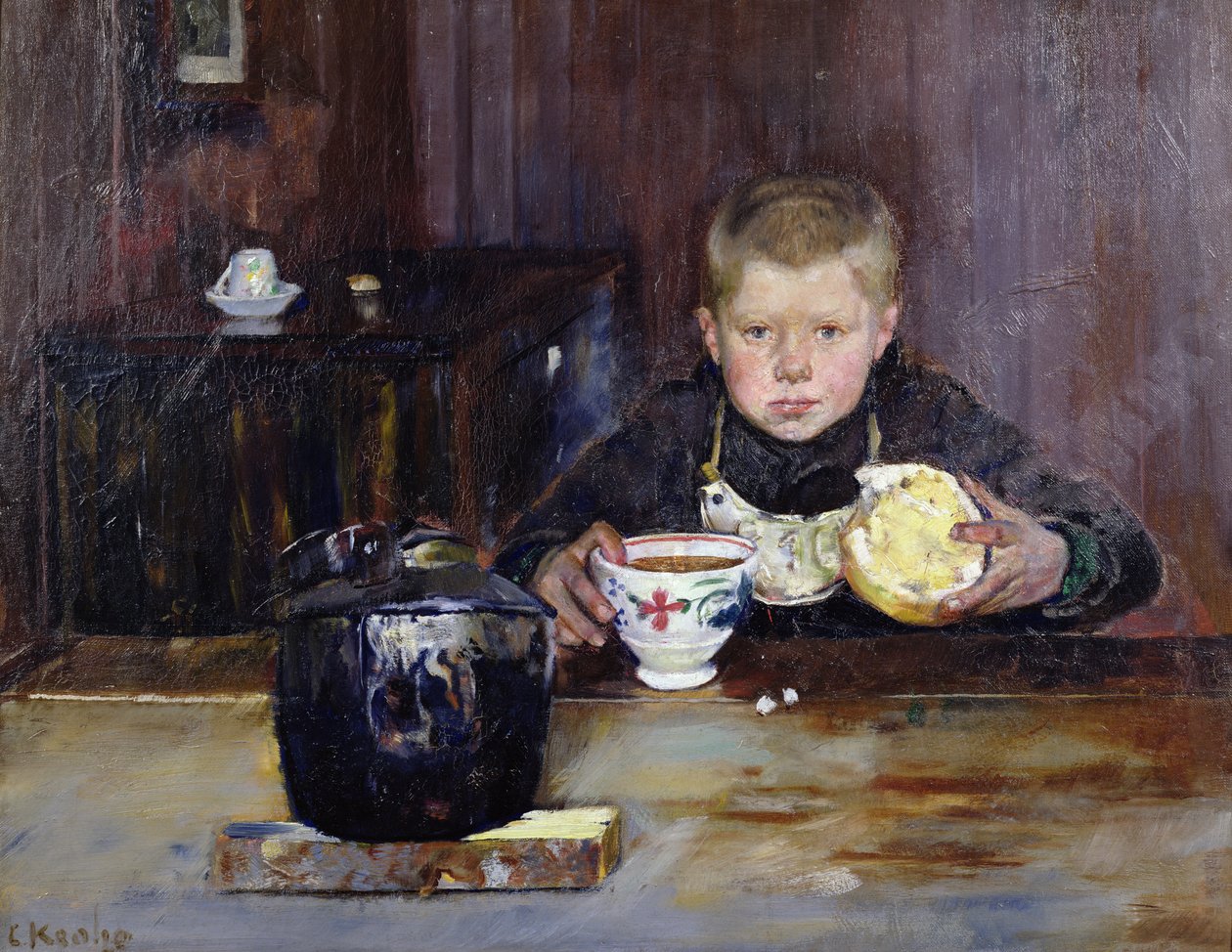 Garçon de courses buvant du café - Christian Krohg