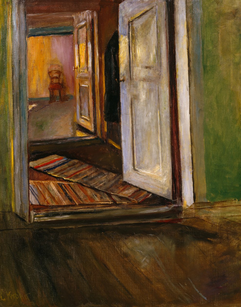 Intérieur avec tapis de chiffon (peinture) - Christian Krohg