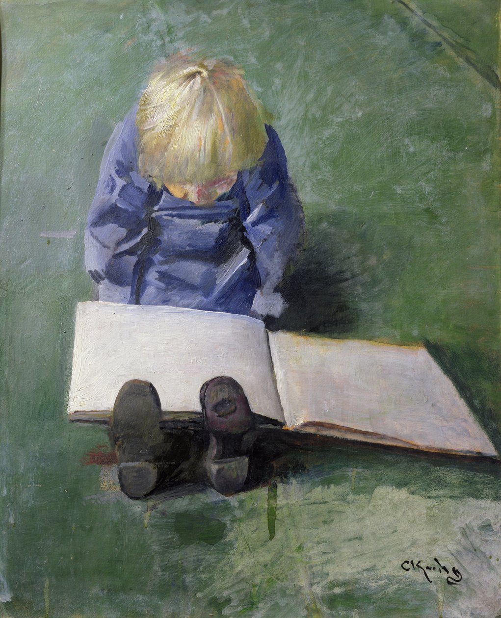 Le petit Ebbe lisant - Christian Krohg