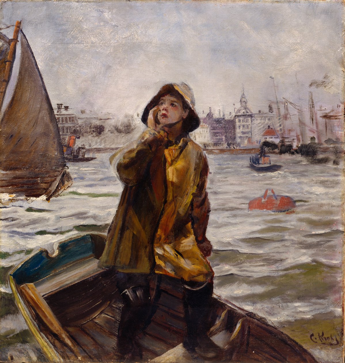 Garçon pilote à la baie de Bergens - Christian Krohg