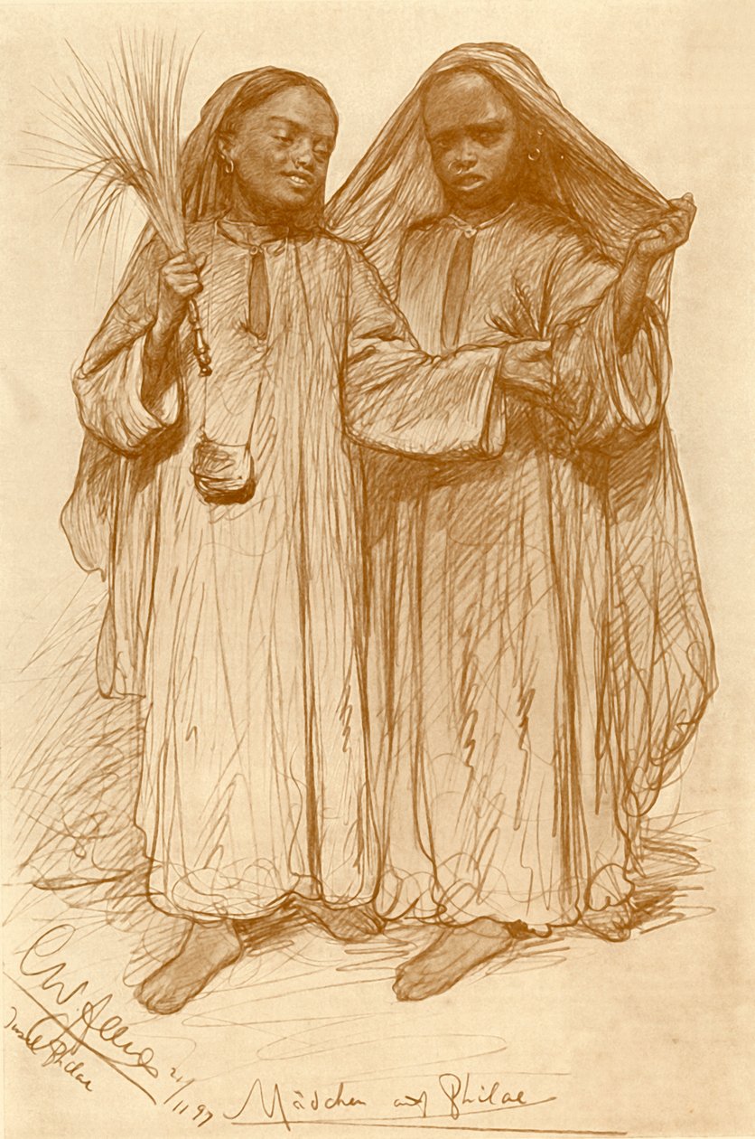 Filles à Philae, Égypte, 1898 - Christian Wilhelm Allers