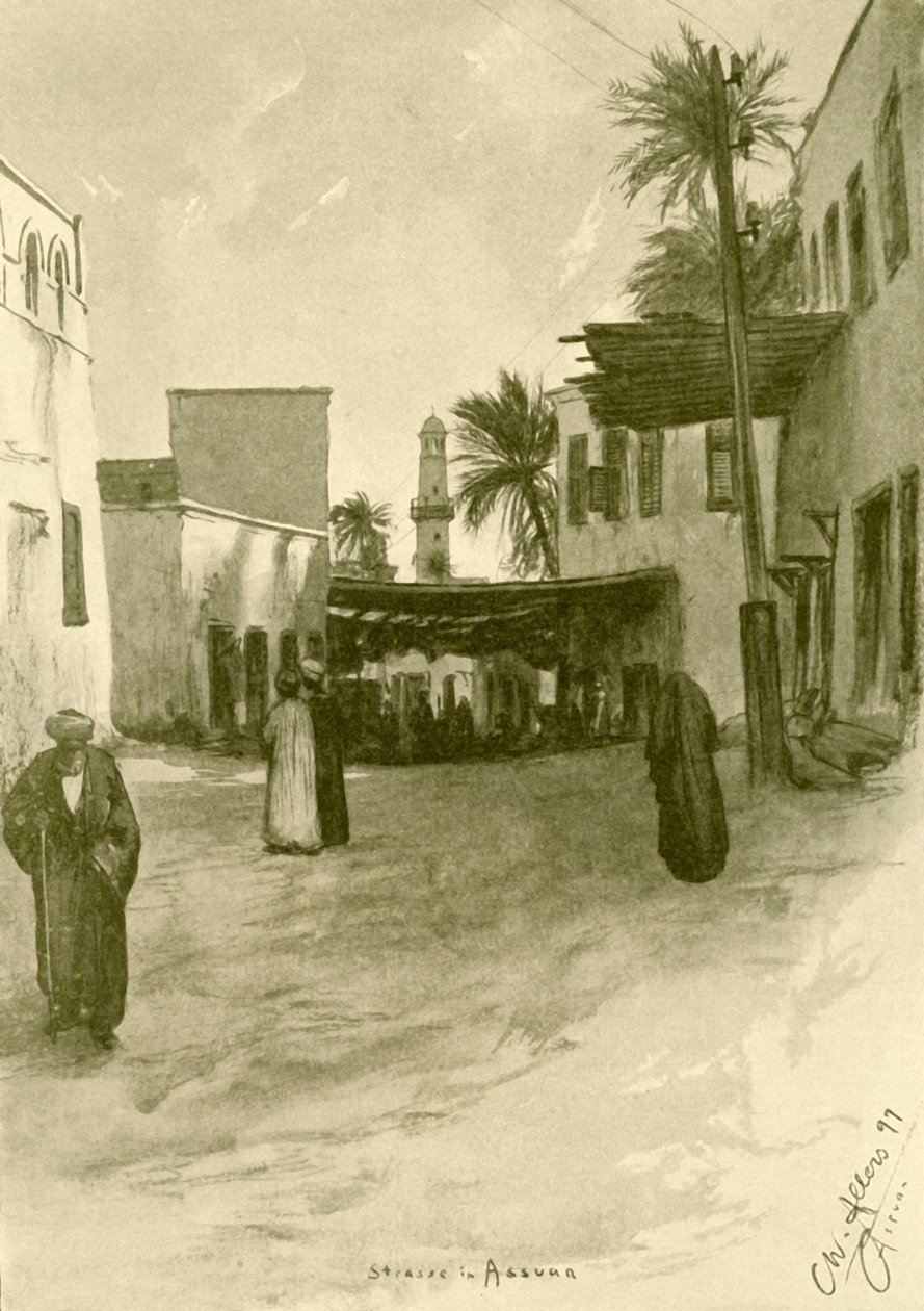 Rue à Assouan, Égypte, 1898 - Christian Wilhelm Allers