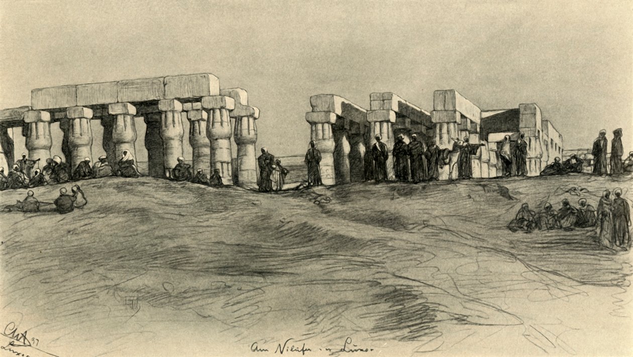 Ruines du Temple, Louxor, Égypte, 1898 - Christian Wilhelm Allers