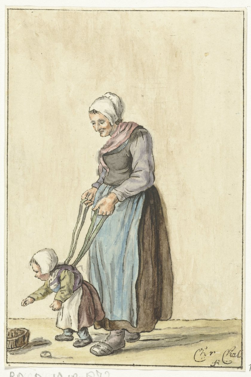 Mère apprenant à marcher à son enfant - Christina Chalon
