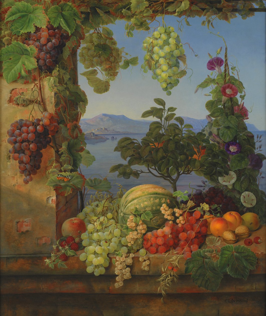 Fruits dans un paysage italien - Christine Løvmand