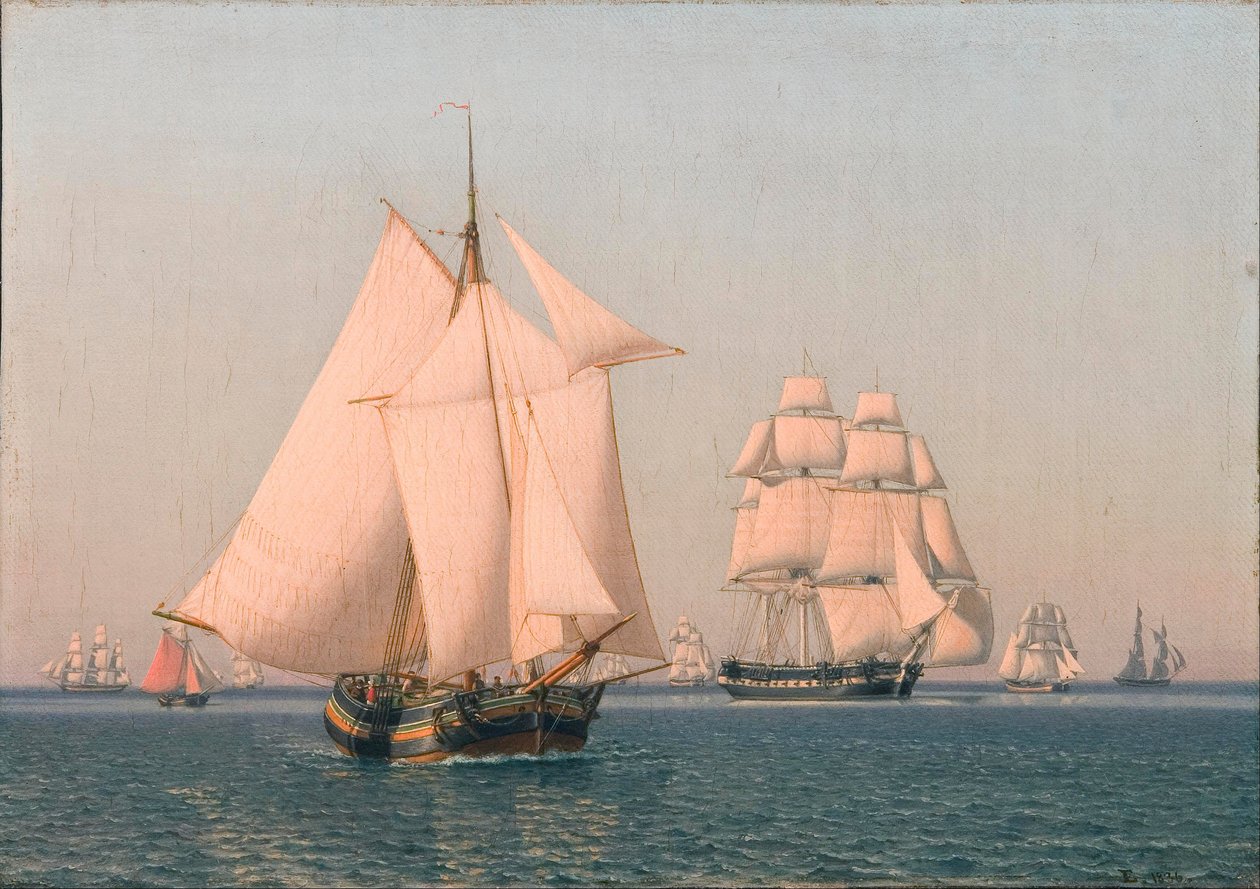 Navires sous voile par une brise légère un après-midi d