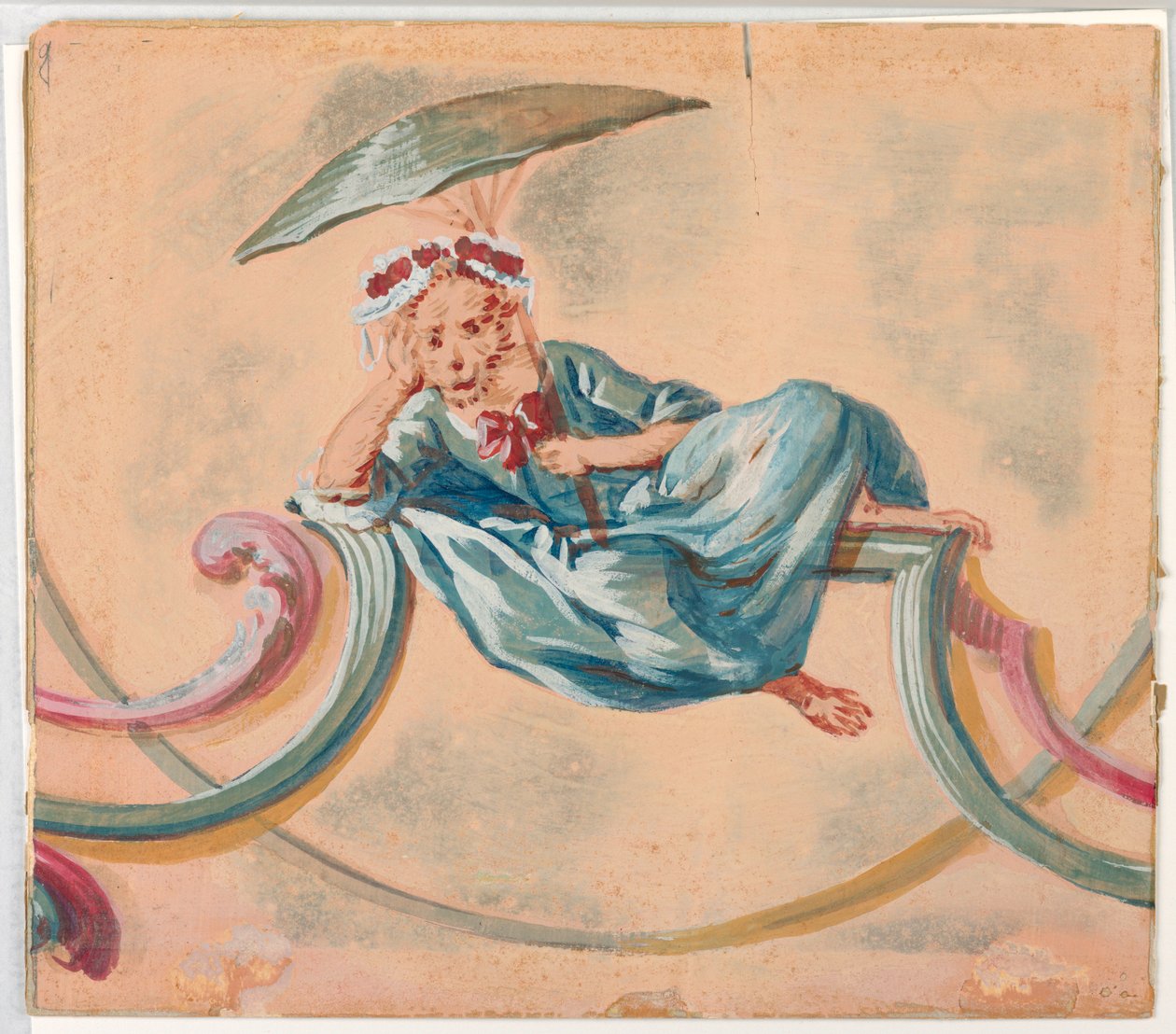 Singe femelle avec parapluie - Christophe Huet