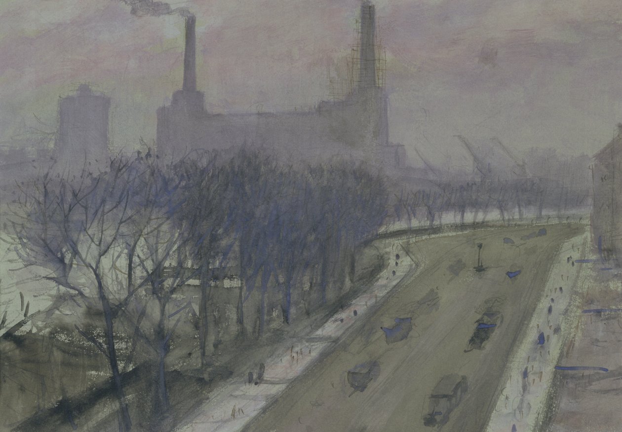 Centrale électrique de Battersea, vers 1935 - Christopher Richard Wynne Nevinson